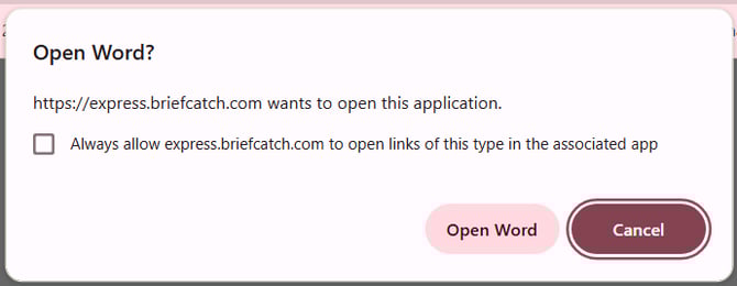 briefcatch3-install-open-word-confirm