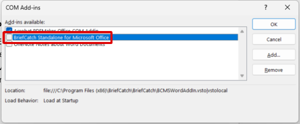 standalone-disable-addin